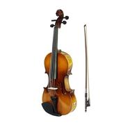 4/4 Full Size Acoustic EQ Electric Violin Fiddle Kit - Solid Wood Spruce Face, Bow, Hard Case, Shoulder Rest, Extra Strings
