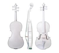 4/4 Full Size Acoustic Violin Basswood Fiddle Black Solidwood Fitted Violin With Carrying Case Brazilwood Bow (Color : White)