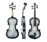 4/4 Full Size Acoustic Violin Basswood Fiddle Black Solidwood Fitted Violin With Carrying Case Brazilwood Bow (Color : White Bk)