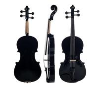 4/4 Full Size Acoustic Violin Basswood Fiddle Black Solidwood Fitted Violin With Carrying Case Brazilwood Bow (Color : Bk)
