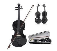 4/4 Full Size Acoustic Violin For Beginners Solid Wood Violin With Carrying Case Stringed Instrument With Violin Box (Color : Bk)