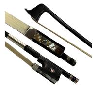 4/4 Full Size Carbon Fiber Violin Bow Full Advanced Level 4 4 Parisian Eyes Ebony Frog Straight Smooth Screw Strong and Durable Unbleached Mongolian Horse Hair Warm Sweet Sound (4/4)
