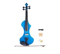 4/4 Full Size Electric Fiddle 4 String Violino Electronic Violin Piezoelectric Pickup 3.5mm Cable Mute Violin Kit Blue
