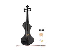 4/4 Full Size Electric Mute Violin Pickup Preamp Installed Brazilwood Bow Violin Carrying Case Audio Cable Black Violin