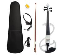 4/4 full-size electric/mute violin set professional bow stringed instrument (white)