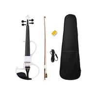 4/4 Full Size Electric Violin Fiddle Set Soidwood Body Ebony Fittings W/Brazilwood Audio Cable Canvas Case