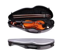 4/4 full size Violin Case carbon fiber Knife Shape Box Strong Light with Password Lock (Silver)