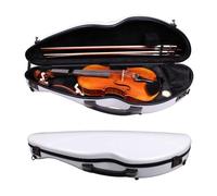 4/4 full size Violin Case carbon fiber Knife Shape Box Strong Light with Password Lock (White)