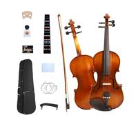 4/4 Full Size Violin Solid Wood Beginner Violin Set with Hard Case Bow Rosin Shoulder Rest Hand Carved Spruce Top Maple Back Ebony Fingerboard for Kids Adults Students (Spruce Wood)