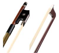 4/4 Full Size Well Balanced Brazilwood Violin Bow with Wood Stick Horsehair Ebony Frog with Pearl Eye and Pearl Slide Gloden Winding