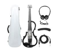 4/4 Headless Electric Violin Carbon Fiber Fiddle With Bow Carry Case Headphone Cable Shoulder Rest Violin Parts Accessories