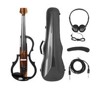 4/4 Intelligent Quiet Electric Violin Carbon Fibe Violin With Bow Carry Case Headphone Cable Shoulder Rest Accessories