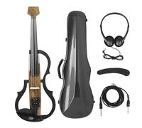 4/4 Intelligent Quiet Electric Violin With Bow Carry Case Headphone Cable Shoulder Rest Accessories Carbon Fibe Violin