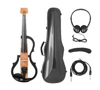 4/4 Intelligent Quiet Electroacoustic Violin Carbon Fibe Electric Violin With Bow Carry Case Headphone Cable Shoulder Rest