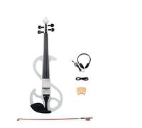 4/4 Silent Electric Solid Wood Violin In Metallic White Hand-carved Fiddle Set W/Bow+Bridge+Case Student Violin Violins Kit
