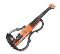 4/4 Silent Electric Violin, Floor Tile Pattern Carbon Violin Fiber Maple Wood Quiet Set Acoustic Silent Electric for Practice
