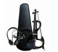 4/4 Silent Electric Violin Set For Professional Beginners With Storage Case And Accompaniment Acoustic Violins(Black)