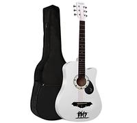 4/4 Size 38" Classic 6 Strings Acoustic Guitar Full Package Pack with Accessories (White)