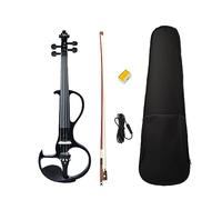 4/4 Size Electric Violin Black Set Ebony Tailpiece W/Fingerboard Chin Rest Solidwood Body