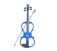 4/4 Size Electric Violin Full Size 4/4 Basswood Fiddle Stringed Instrument W/Case Cable Fittings Student Violin Violinos (Color : Blue SET)