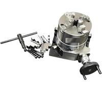 4" 4 Slot Rotary Table Horizontal Vertical with 100MM 4 JAW S/C Lathe Chuck | ZAPTON