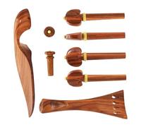 4/4 Violin Accessory Parts Set Red Solid Wood With Tailpiece Chin Rest End Pin Tuning Pegs Violin