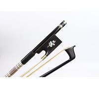 4/4 Violin Bow Light Carbon Fiber stick Ebony Frog with Natural Bow HorseHair Exquisite pattern inlaid Quick Response (pattern1)