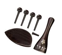 4/4 Violin Chinrest Ebony Wood With Tuning Peg Tailpiece Tailgut Endpin Beautiful Pattern Decoration