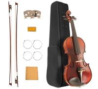 4/4 Violin for Beginners, Acoustic Full Size Starter Kit for Student, Stringed Musical Instrument w/Case, 2 Violin Bows, 2 Bridges, Strings, Rosin, Cleaning Cloth (MV500, Full)