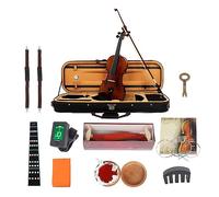 4/4 Violin Handmade Acoustic Spruce Wood Fiddle Kits With Square Box For Beginners Performance (Color : Violin Set)