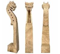 4/4 Violin Head Neck 4/5 String Maple Carving Old Man/horse/dragon/woman Head Violin Parts(Color:4 Strings2)