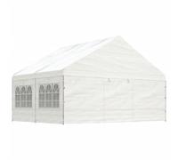 (4.46 x 5.88 x 3.75 m) vidaXL Gazebo Part Tent with Roof Pavilion Outdoor Marquee White Polyethylene
