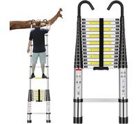 4.4M Telescoping Ladder 14.5FT Metal Telescopic Ladder with Non-Slip Feet, Collapsible Ladder Multi-Purpose Ladders 330 Lb Capacity
