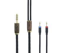 4.4mm Balanced Cable 6N OCC Copper Silver Plated Cord Walnut Wood Shell Compatible with Monolith M1060, M1060C, M565, M565, for AudioQuest NightHawk Headphone (2X 2.5mm Version)