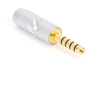 4.4mm Balanced Plug 5 Pole Connector for Headphones Headsets Various Devices Metal Construction (Silver)