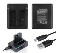 4.4V 0.8A Dual Camera Battery Charger for GoPro HERO12/11/10/9, Battery Charger with Type-C and Micro USB Ports, Portable Power Chargering Box with LED Indicator, 45cm Charging Cable (No Batteries)