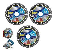 4.5" (115mm) Angle Grinder Cutting Blades, Multi-Material Dry Cut Discs for Metal, Tile, Stone, Plastic, Alloy, Cast Iron & Marble - Fast, Precise & Durable Cutting Wheel (3)