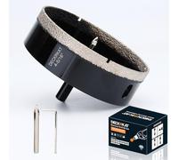 4-5/16 inch Diamond Hole-Saw Bits with Pilot Drill Bit -4-5/16" Diamond Tipped Tile Hole Saws with Guiding Bit Accurate Drilling for Porcelain Tile Ceramic Pottery Granite Stone Glass Bottles 110mm.
