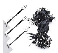 4.5" 500Pcs Hang Tag Fasteners Silks and Satin Strings Safety Pin and Barb Easy and Fast to Attach (Black)