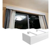4 5 6 7 8 9 10 11 12 15 18 19ft Curtain Pelmet Panel Wall/Ceiling Mount, No Track Window Cornice Valance Cover White Ultra-long, Blackout Blind Board(Wall mount,3.4m(11.2ft))