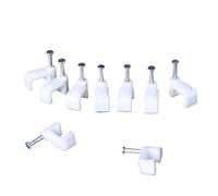 4/5/6/7/8/9/10/12mm Rectangle Shape Wire Clamp Line Buckle Fixing White Wall Hanging Screw Mount Cable Clips 100PCS(12mm)