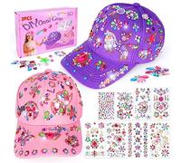 4 5 6 7 8 9 Year Old Girls Gifts, Arts and Crafts for Kids Age 5-12 Girl Unicorn Stickers Baseball Caps Toys for 6 7 8 9 10 Year Old Birthday Presents for Kid Teenager Craft Kits Glitter Gem Sun Hat