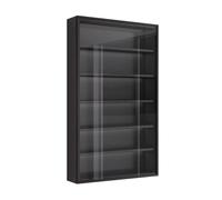 4/5/6/7 Tiers Display Cabinets, Figures Display Case, Wall-Mounted Showcase With Glass Door, Living Room Bedroom Ornaments Storage Shelves, Collectibles Organizer(Black,(L x W x H) 40x12.5x71.2CM)