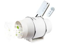 4/5/6/8/10/12 Inch Extractor Duct Fan with Remote Control Speed Controller Inline Exhaust Duct Fan Powerful Air Circulation Booster Blower for Vents Grow Tents Basement (5 Inch-123mm)