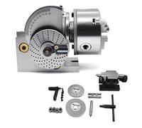 4/5/6/8-hole Indexing Head, 3-jaw Chuck Milling Machine Precision Indexing Head, -10°-90° Rotary Table Tailstock Milling Assembly, Reduction Ratio 1:40(8in/200mm)