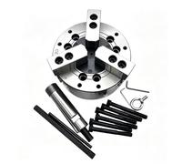 4/5/6/8inch High Precision Solid 3-Jaw Hydraulic Lathe Chuck with A2 Flange, Clamping Range 8-210mm, Clamping Force 22-73kN, for CNC Lathe Turning Disk Parts, Short Shafts, Flange Boring(6inch)