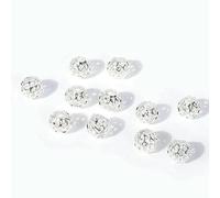 4/5/6/8MM Round Hollow Spacer Beads 18K Gold Plated Separator Bracelet Beads DIY Jewelry Accessories-Silver Plated-6MM-50 pcs