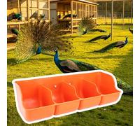 4 5 6 Holes Plastic Peacock Feeder Trough, Poultry Water Trough Replacement with Separated Fence, Small Pig Feeder for Outdoor/Indoor(Orange L46.5cm/18.3")