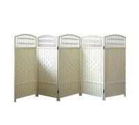 4/5/6 Panels Small Room Divider,39.37in Tall Separating Partition Wall,Kindergarten Rattan Room Partitions,for Classrooms Offices(Beige,39.37 x 15.74in-6 panels)