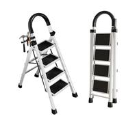 4/5/6 Step Folding Heavy Duty Step Ladder, Portable Steel Step Stool Easy To Open And Close, With Handgrip, For Kitchen, Home,White(4 step)